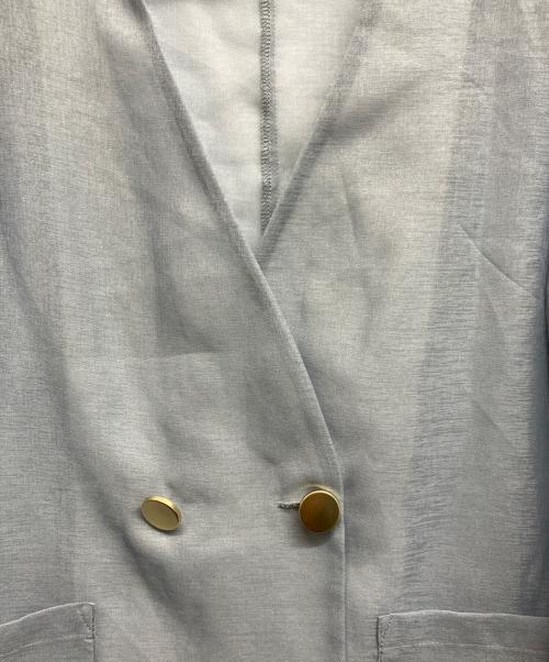S COLLAGE（エス コラージュ）S COLLAGE (エス コラージュ) シアーリネンライクダブルジャケット スカイブルー サイズ:Freeの古着・服飾アイテム