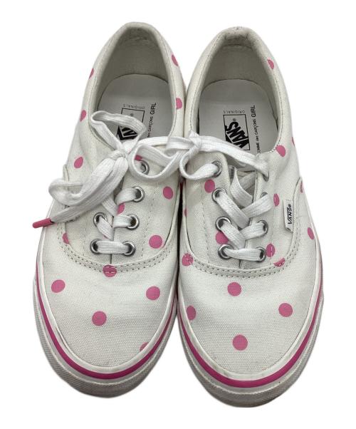 VANS（ヴァンズ）VANS (ヴァンズ) COMME des GARCONS GIRL (コムデギャルソンガール) キャンバススニーカー ホワイト×ピンク サイズ:23.5cmの古着・服飾アイテム