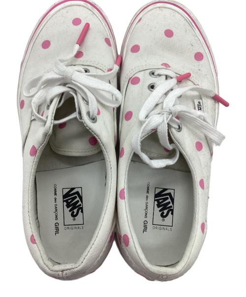 VANS（ヴァンズ）VANS (ヴァンズ) COMME des GARCONS GIRL (コムデギャルソンガール) キャンバススニーカー ホワイト×ピンク サイズ:23.5cmの古着・服飾アイテム