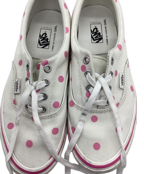 VANS（ヴァンズ）VANS (ヴァンズ) COMME des GARCONS GIRL (コムデギャルソンガール) キャンバススニーカー ホワイト×ピンク サイズ:23.5cmの古着・服飾アイテム