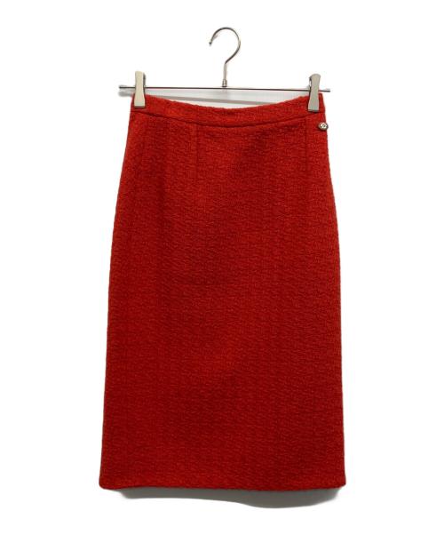 CHANEL（シャネル）CHANEL (シャネル) ツイードスカート レッド サイズ:34の古着・服飾アイテム