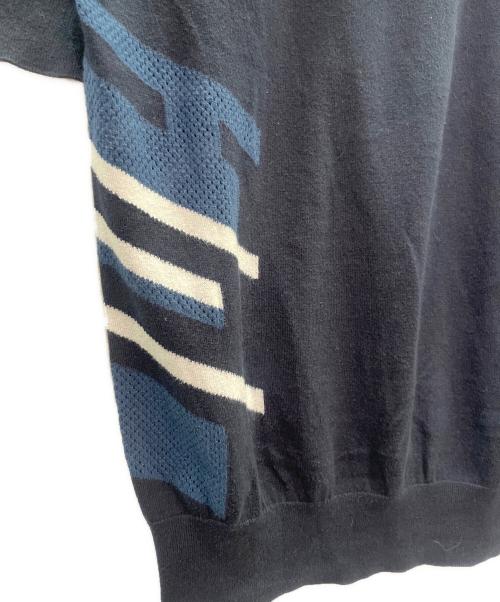 HERMES（エルメス）HERMES (エルメス) カシミヤ混ショートスリーブニット ネイビー サイズ:Sの古着・服飾アイテム