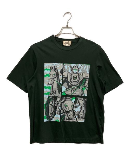 HERMES（エルメス）HERMES (エルメス) MEGA Chariot Tシャツ グリーン サイズ:XSの古着・服飾アイテム