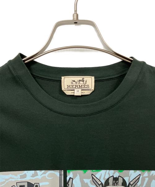 HERMES（エルメス）HERMES (エルメス) MEGA Chariot Tシャツ グリーン サイズ:XSの古着・服飾アイテム