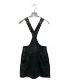 DIESEL Black Goldディーゼル ブラック ゴールド）の古着「ラムレザージャンパースカート」｜ブラック