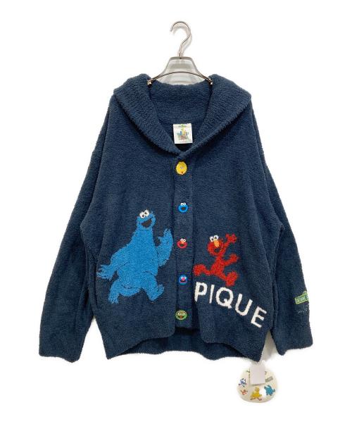 gelato pique（ジェラートピケ）gelato pique (ジェラートピケ) SESAME STREET (セサミストリート) ジャガードショールカーディガン ネイビー サイズ:L 未使用品の古着・服飾アイテム
