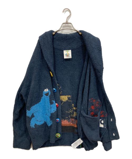 gelato pique（ジェラートピケ）gelato pique (ジェラートピケ) SESAME STREET (セサミストリート) ジャガードショールカーディガン ネイビー サイズ:L 未使用品の古着・服飾アイテム