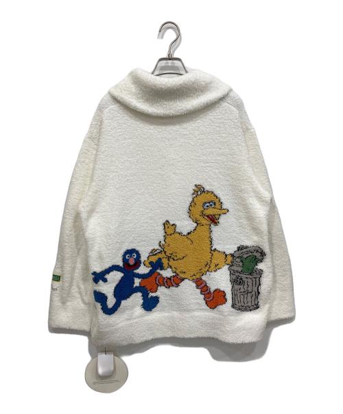 gelato pique（ジェラートピケ）gelato pique (ジェラートピケ) SESAME STREET (セサミストリート) ジャガードショールカーディガン ホワイト サイズ:M 未使用品の古着・服飾アイテム