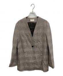 DES PRES（デ プレ）の古着「ウーステッドウールトロピカル リラックスノーカラージャケット」｜グレー