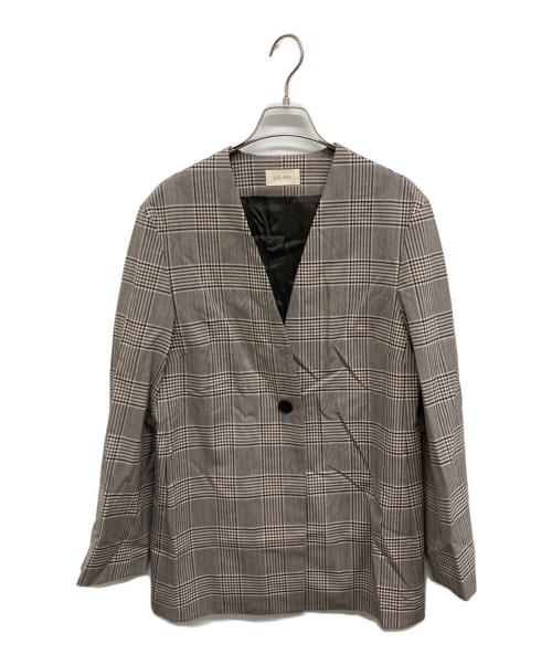 DES PRES（デ プレ）DES PRES (デ プレ) ウーステッドウールトロピカル リラックスノーカラージャケット グレー サイズ:36の古着・服飾アイテム