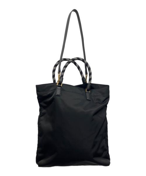 ANYA HINDMARCH（アニヤ・ハインドマーチ）ANYA HINDMARCH (アニヤ・ハインドマーチ) 2WAY Nylon Tote with Bungee Handles ブラック サイズ:下記参照の古着・服飾アイテム