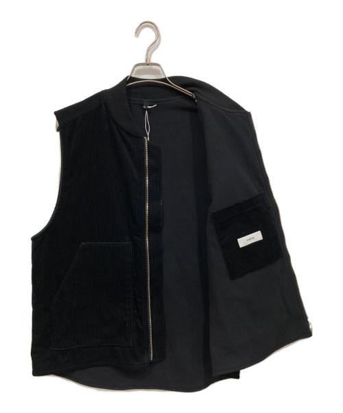 MARKA（マーカ）MARKA (マーカ) ORGANIC COTTON CORDUROY WORKERS VEST ブラック サイズ:2の古着・服飾アイテム