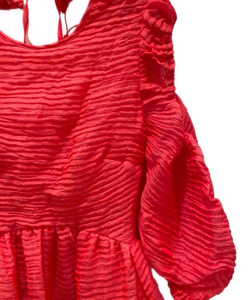 CECILIE BAHNSEN（セシリーバンセン）CECILIE BAHNSEN (セシリーバンセン) バックオープンワンピース レッド サイズ:UK6の古着・服飾アイテム