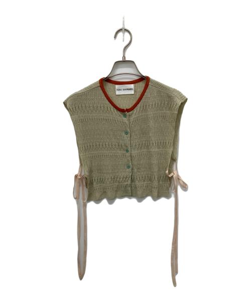 yuki shimane（ユキ シマネ）yuki shimane (ユキ シマネ) Random Rib knit vest top グリーン サイズ:Freeの古着・服飾アイテム