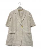 journal standard L'essageジャーナルスタンダード レサージュ）の古着「24SS リネンストレッチハーフスリーブジャケット」｜ベージュ