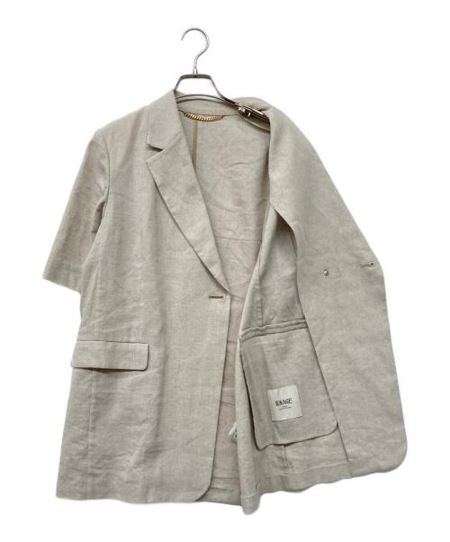 journal standard L'essage（ジャーナルスタンダード レサージュ）journal standard L'essage (ジャーナルスタンダード レサージュ) 24SS リネンストレッチハーフスリーブジャケット ベージュ サイズ:‐の古着・服飾アイテム