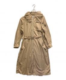 AVIREX Belle（アヴィレックス ベル）の古着「スタンドシェルロングジャケット」｜ベージュ