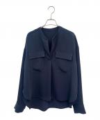 Nobleノーブル）の古着「ワークディテールドレープシャツ」｜ネイビー