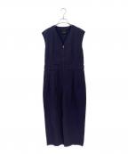 Conteコンテ）の古着「ヘリンボーン Vネック オールインワン」｜ネイビー