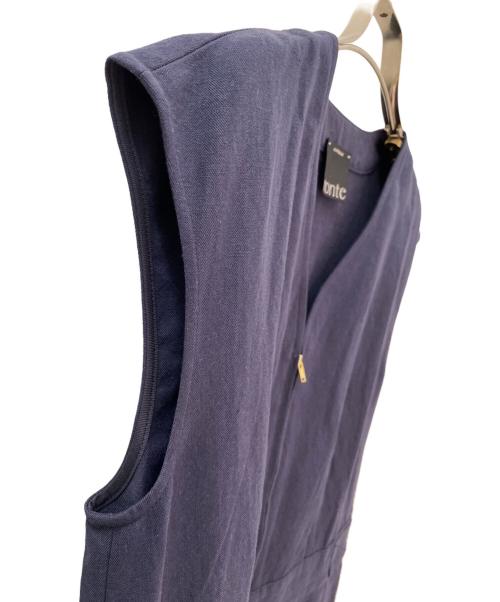 Conte（コンテ）Conte (コンテ) ヘリンボーン Vネック オールインワン ネイビー サイズ:Freeの古着・服飾アイテム