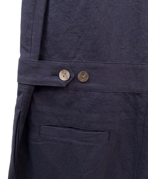 Conte（コンテ）Conte (コンテ) ヘリンボーン Vネック オールインワン ネイビー サイズ:Freeの古着・服飾アイテム