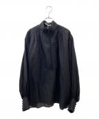 CADUNEカデュネ）の古着「タックボリュームブラウス」｜ブラック