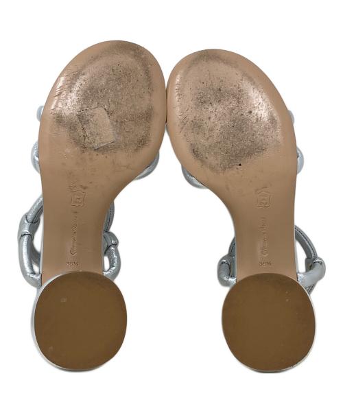 Gianvito Rossi（ジャンヴィト ロッシ）Gianvito Rossi (ジャンヴィト・ロッシ) ノットディテール レザーサンダル シルバー サイズ:36　1/2の古着・服飾アイテム