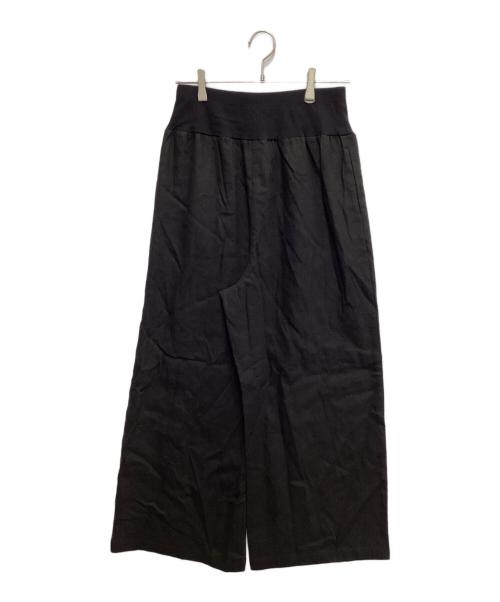 BEARDSLEY（ビアズリー）BEARDSLEY (ビアズリー) ウエストリブリネンパンツ ブラック サイズ:2の古着・服飾アイテム