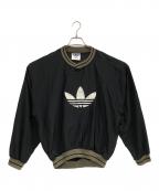 adidasアディダス）の古着「トレフォイルロゴナイロンプルオーバー」｜ブラック