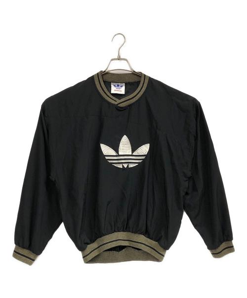 adidas（アディダス）adidas (アディダス) トレフォイルロゴナイロンプルオーバー ブラック サイズ:F180の古着・服飾アイテム