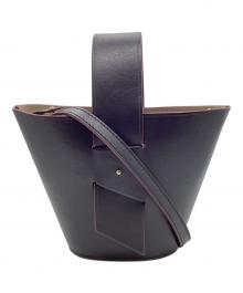 CAROLINA SANTO DOMINGO（カロリーナ・サント・ドミンゴ）の古着「アンフォラ レザーショルダーバッグ」｜ブラック