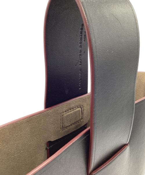 CAROLINA SANTO DOMINGO（カロリーナ・サント・ドミンゴ）CAROLINA SANTO DOMINGO (カロリーナ・サント・ドミンゴ) アンフォラ レザーショルダーバッグ ブラックの古着・服飾アイテム