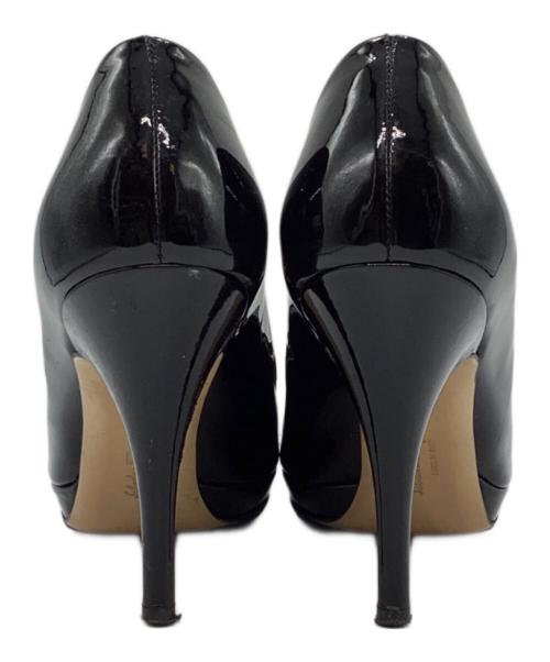 Salvatore Ferragamo（サルヴァトーレ フェラガモ）Salvatore Ferragamo (サルヴァトーレ フェラガモ) エナメルヒールパンプス ブラック サイズ:5　1/２の古着・服飾アイテム