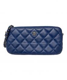 CHANEL（シャネル）の古着「マトラッセ ココマーク チェーンウォレット A82527」｜ブルー