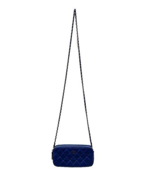 CHANEL（シャネル）CHANEL (シャネル) マトラッセ ココマーク チェーンウォレット A82527 ブルーの古着・服飾アイテム