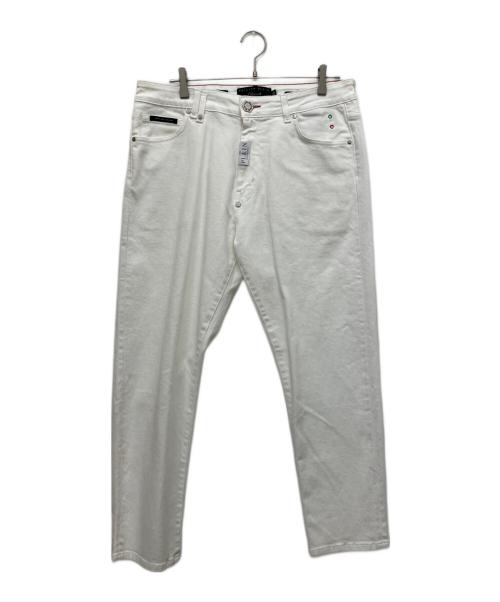 philipp plein（フィリッププレイン）PHILIPP PLEIN (フィリッププレイン) Denim Trousers Detroit Fit ホワイト サイズ:86cm (W34)の古着・服飾アイテム