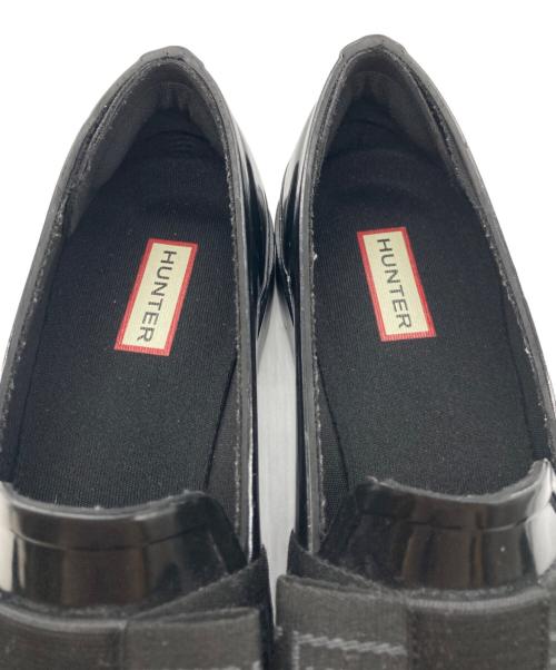 HUNTER（ハンター）HUNTER (ハンター) リファインド ボウ グロス ペニー ローファー ブラック サイズ:UK7の古着・服飾アイテム