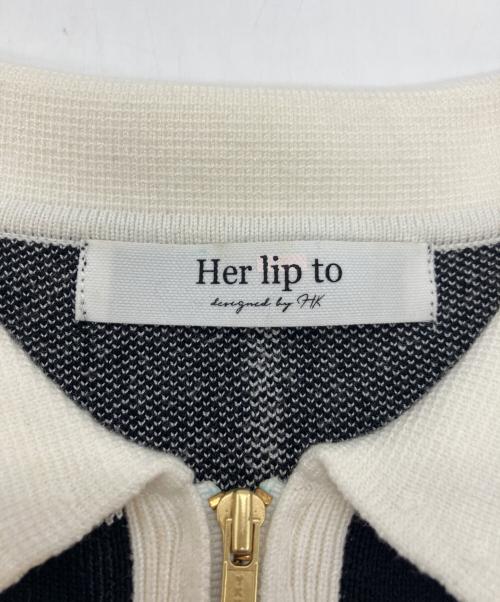 HER LIP TO（ハーリップトゥ）Her lip to (ハーリップトゥ) Trois Logo Knit Mini Dress ブラック サイズ:Mの古着・服飾アイテム