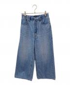 DRAWERドゥロワー）の古着「ブリーチデニム5Pドロストパンツ」｜インディゴ