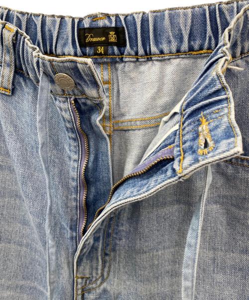 DRAWER（ドゥロワー）DRAWER (ドゥロワー) ブリーチデニム5Pドロストパンツ インディゴ サイズ:34の古着・服飾アイテム