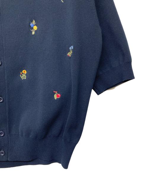 CABAN（キャバン）CABaN (キャバン) GREEN SHOWER エンブロイダリーハーフスリーブカーディガン ネイビー サイズ:Fの古着・服飾アイテム