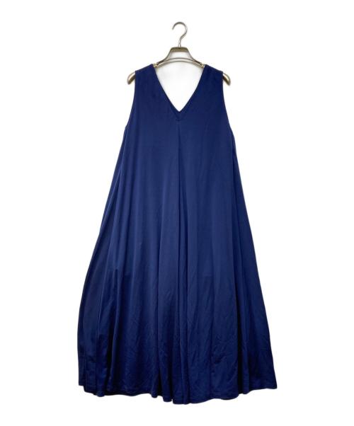 CABAN（キャバン）CABaN (キャバン) キュプラポリエステルスムース Vネックワンピース ネイビー サイズ:Sの古着・服飾アイテム