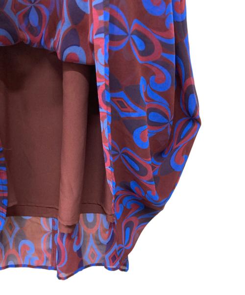 ANAYI（アナイ）ANAYI (アナイ) ウォールプリントギャザーワンピース ボルドー サイズ:36の古着・服飾アイテム