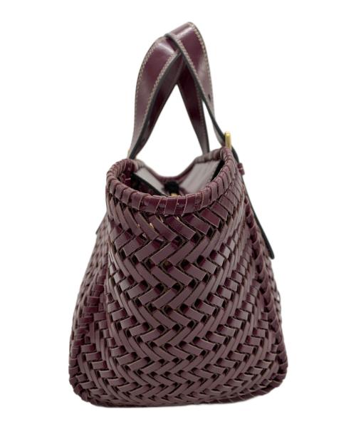 ANYA HINDMARCH（アニヤ・ハインドマーチ）ANYA HINDMARCH (アニヤ・ハインドマーチ) The Neeson Square Tote Small / ニーソン スモール スクエア トート ボルドーの古着・服飾アイテム