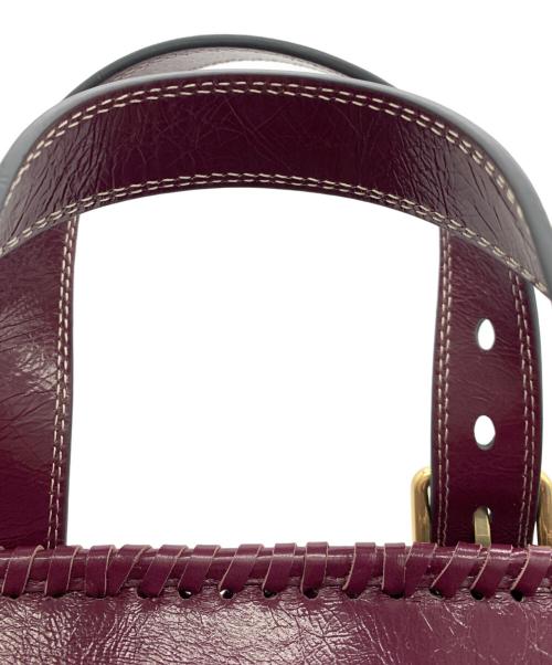 ANYA HINDMARCH（アニヤ・ハインドマーチ）ANYA HINDMARCH (アニヤ・ハインドマーチ) The Neeson Square Tote Small / ニーソン スモール スクエア トート ボルドーの古着・服飾アイテム