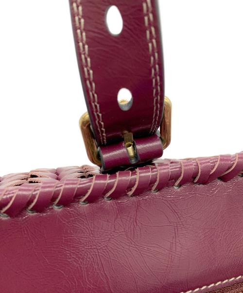ANYA HINDMARCH（アニヤ・ハインドマーチ）ANYA HINDMARCH (アニヤ・ハインドマーチ) The Neeson Square Tote Small / ニーソン スモール スクエア トート ボルドーの古着・服飾アイテム