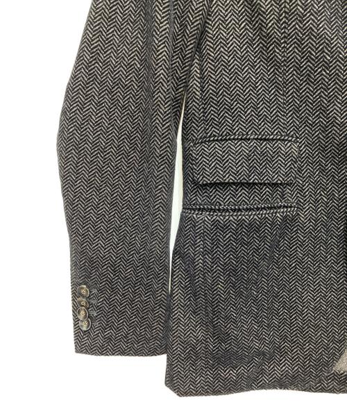 THE GIGI（ザ・ジジ）THE GIGI (ザ・ジジ) ピークドラペルヘリンボーンジャケット ブラック サイズ:42の古着・服飾アイテム