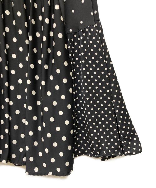 BEARDSLEY（ビアズリー）BEARDSLEY (ビアズリー) ドットパッチワークロングスカート ブラック サイズ:Fの古着・服飾アイテム
