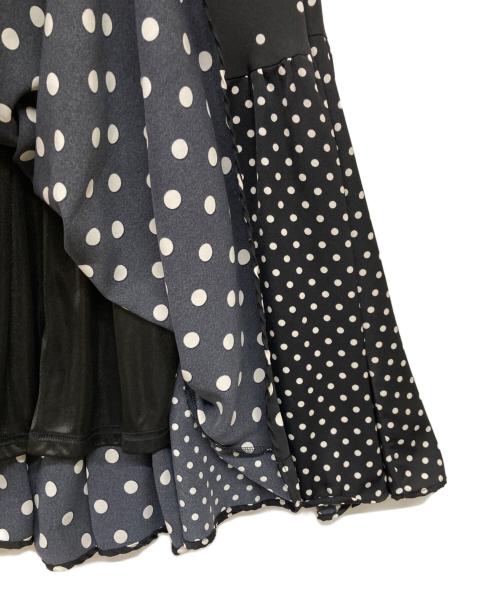 BEARDSLEY（ビアズリー）BEARDSLEY (ビアズリー) ドットパッチワークロングスカート ブラック サイズ:Fの古着・服飾アイテム