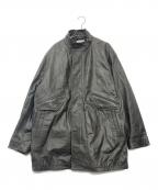 MAISON SPECIALメゾンスペシャル）の古着「Buffalo Crack Leather Dress-Over Short Mods Coat/バッファローレザードレスオーバーショートモッズコート」｜ブラック